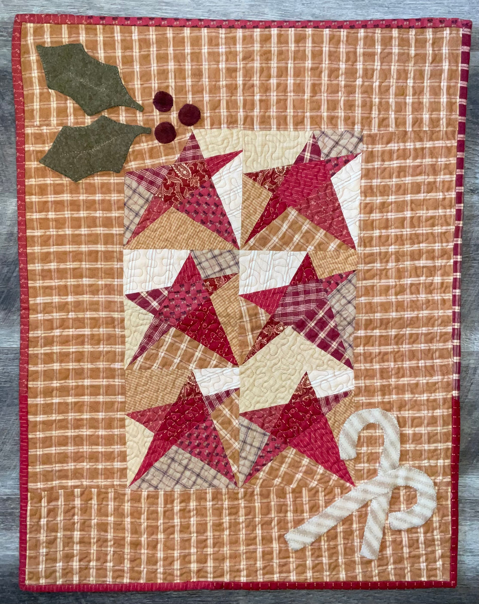 Star Canes & Holly Primitive Pattern Digital Download Woolen Willow