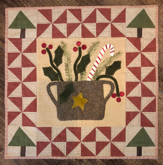 Basket of Christmas Pattern Woolen Willow Designs