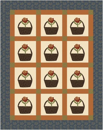 Folksy Baskets of Flowers digital download pattern