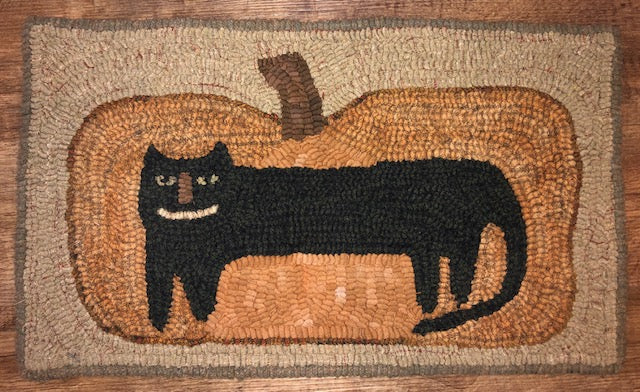 Silly Cat Primitive Rug Hooking Pattern