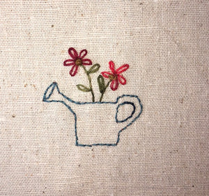 Mini Wool Block Quilt Weekly Sew Along - Block 10 Watering Can