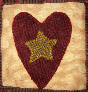 Mini Wool Block Quilt Weekly Sew Along - Block 16 Heart