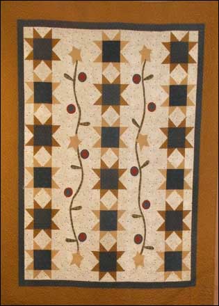 Large Lining up The Stars Primitive Quilt Pattern