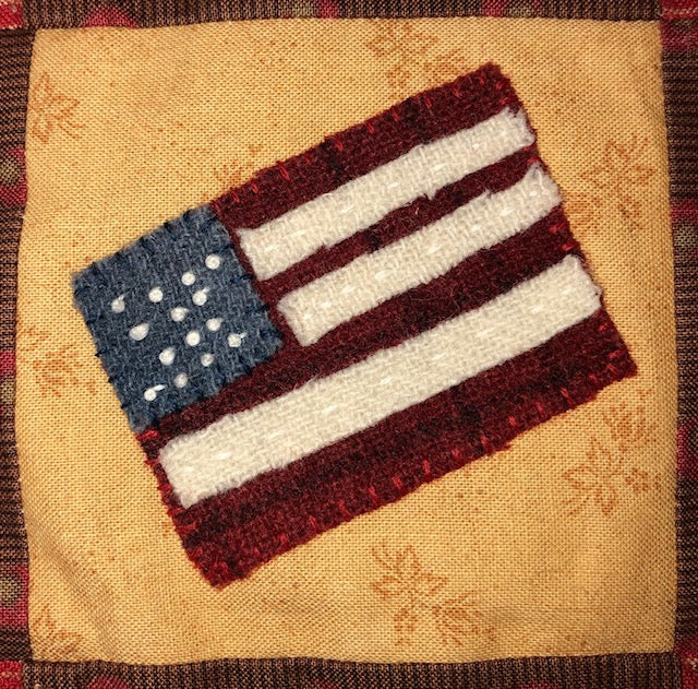Mini Wool Quilt BOM Block 15 - Flag